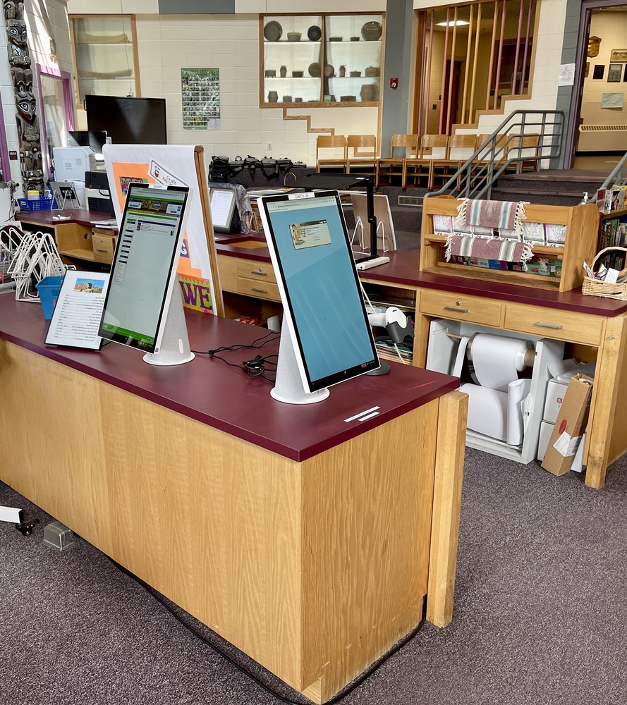 New Library Search and Check-In Stations
